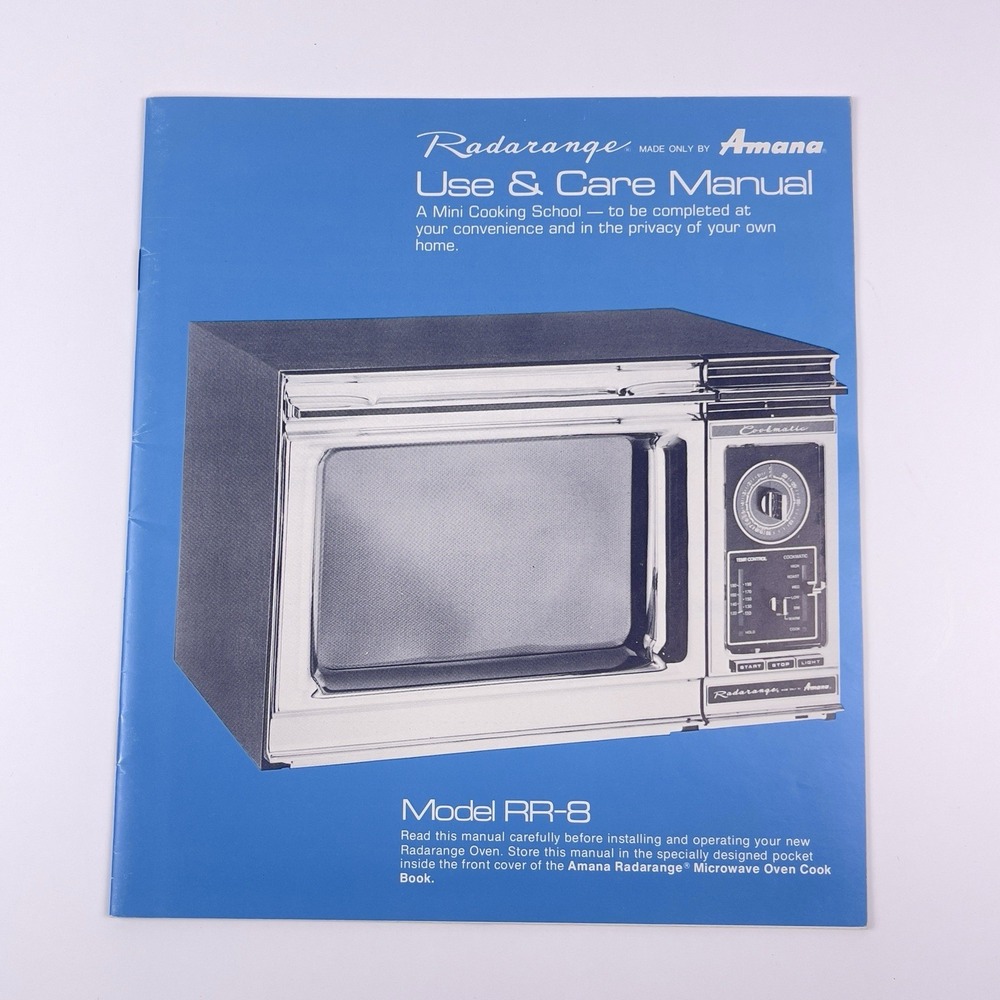 1977 Amana Radarange RR-8 Microwave Oven Use & Care Manual